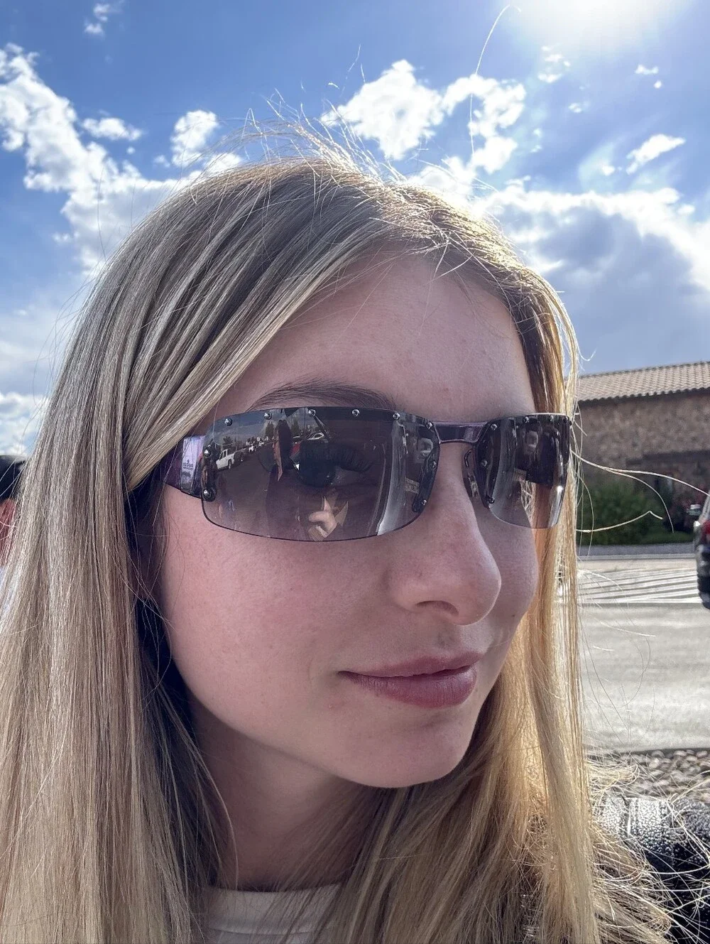 Gucci Purple Gradient Rimless Studded Sunglasses 1838F/S BLM46